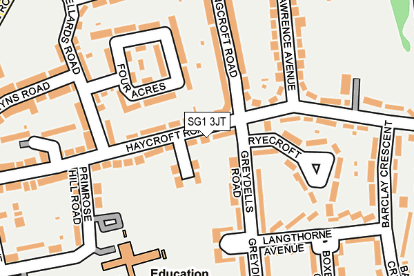 SG1 3JT map - OS OpenMap – Local (Ordnance Survey)