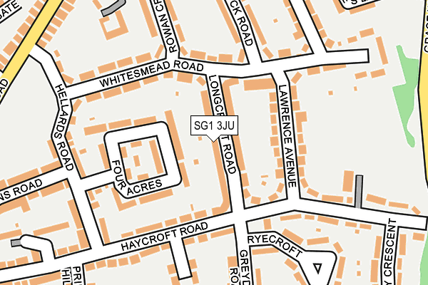 SG1 3JU map - OS OpenMap – Local (Ordnance Survey)