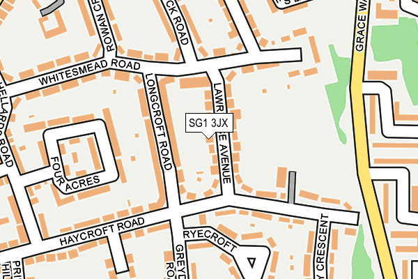 SG1 3JX map - OS OpenMap – Local (Ordnance Survey)