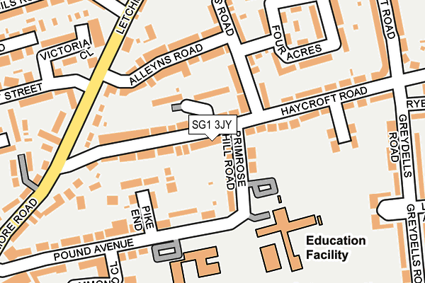 SG1 3JY map - OS OpenMap – Local (Ordnance Survey)