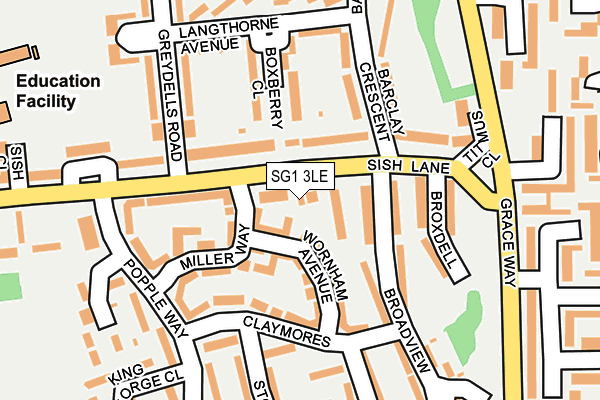 SG1 3LE map - OS OpenMap – Local (Ordnance Survey)