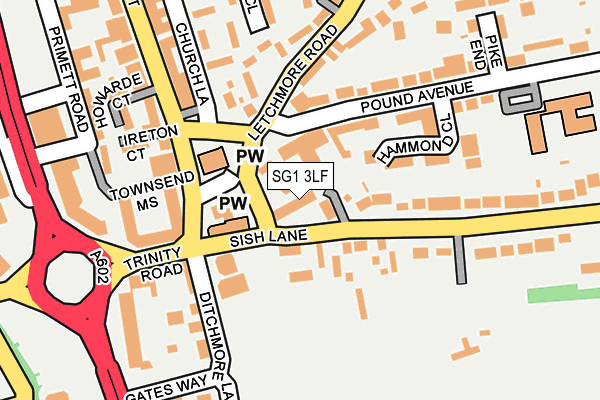 SG1 3LF map - OS OpenMap – Local (Ordnance Survey)