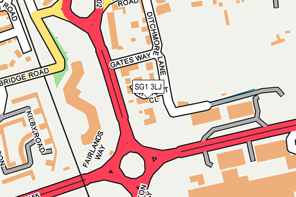 SG1 3LJ map - OS OpenMap – Local (Ordnance Survey)