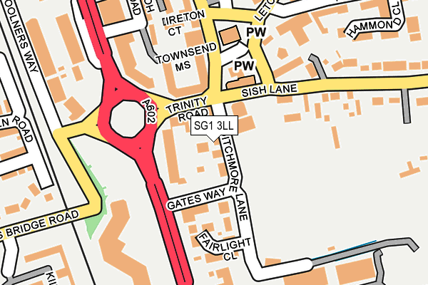 SG1 3LL map - OS OpenMap – Local (Ordnance Survey)