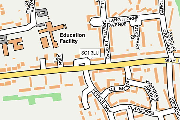SG1 3LU map - OS OpenMap – Local (Ordnance Survey)