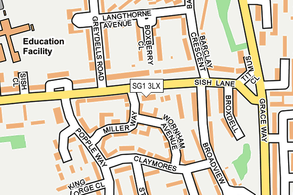 SG1 3LX map - OS OpenMap – Local (Ordnance Survey)