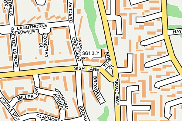 SG1 3LY map - OS OpenMap – Local (Ordnance Survey)