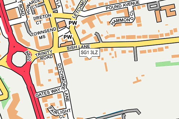 SG1 3LZ map - OS OpenMap – Local (Ordnance Survey)
