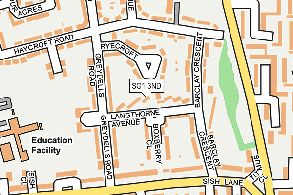 SG1 3ND map - OS OpenMap – Local (Ordnance Survey)