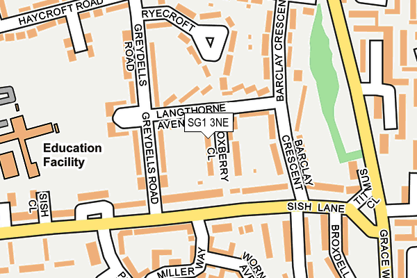 SG1 3NE map - OS OpenMap – Local (Ordnance Survey)