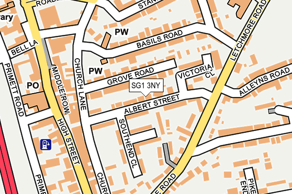SG1 3NY map - OS OpenMap – Local (Ordnance Survey)