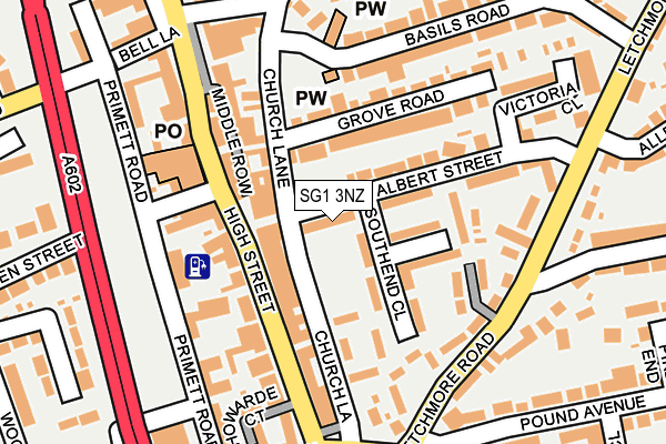 SG1 3NZ map - OS OpenMap – Local (Ordnance Survey)