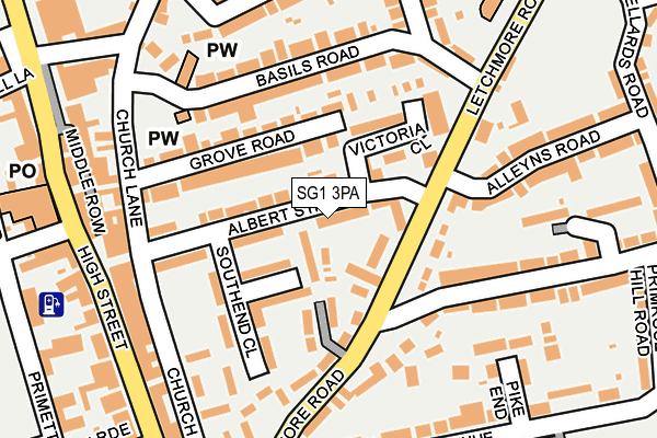 SG1 3PA map - OS OpenMap – Local (Ordnance Survey)