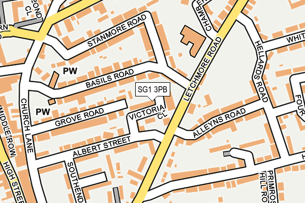 SG1 3PB map - OS OpenMap – Local (Ordnance Survey)