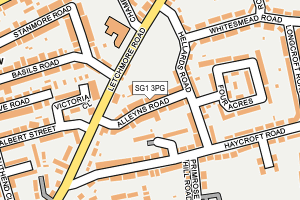 SG1 3PG map - OS OpenMap – Local (Ordnance Survey)