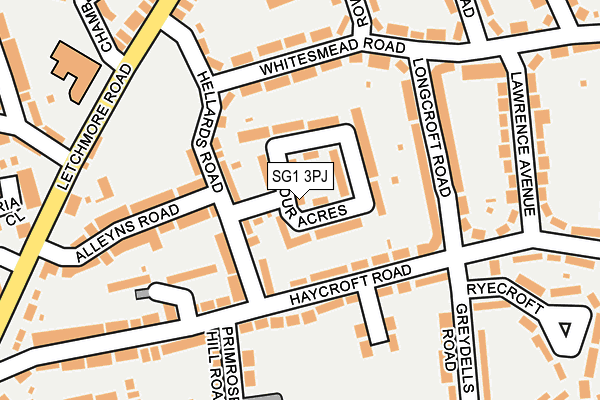 SG1 3PJ map - OS OpenMap – Local (Ordnance Survey)