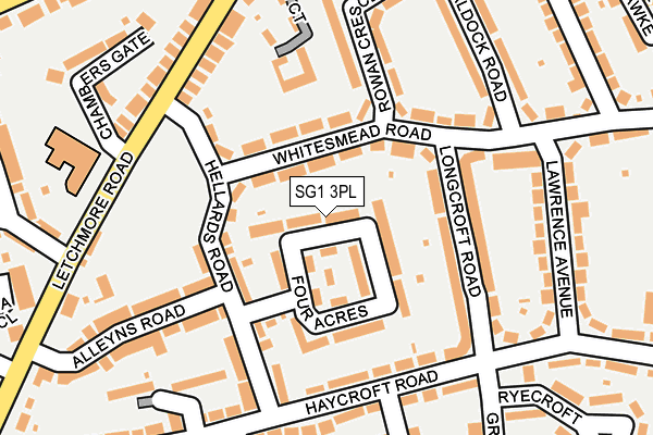 SG1 3PL map - OS OpenMap – Local (Ordnance Survey)