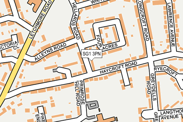 SG1 3PN map - OS OpenMap – Local (Ordnance Survey)