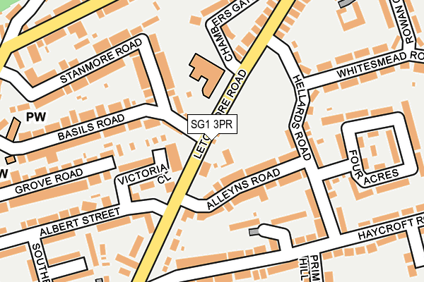 SG1 3PR map - OS OpenMap – Local (Ordnance Survey)