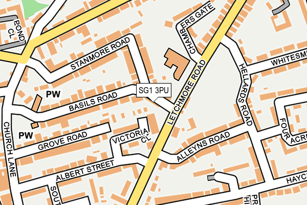 SG1 3PU map - OS OpenMap – Local (Ordnance Survey)