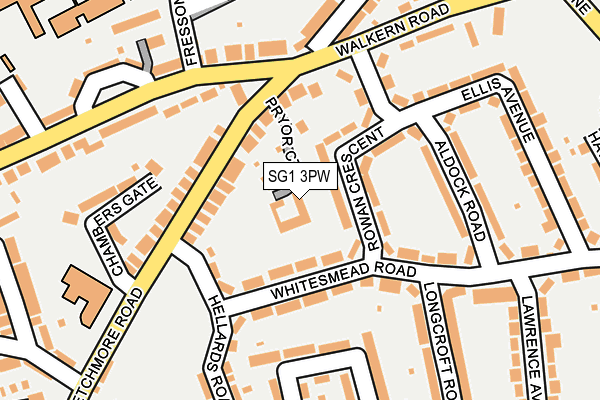 SG1 3PW map - OS OpenMap – Local (Ordnance Survey)