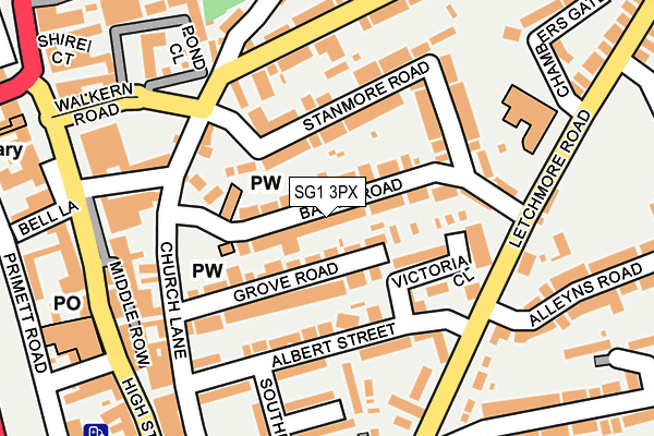 SG1 3PX map - OS OpenMap – Local (Ordnance Survey)