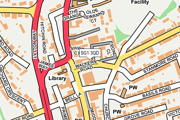 SG1 3QD map - OS OpenMap – Local (Ordnance Survey)