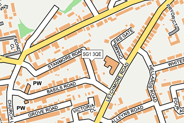 SG1 3QE map - OS OpenMap – Local (Ordnance Survey)