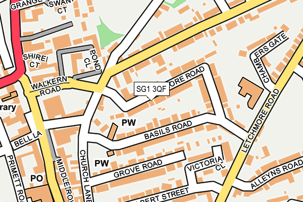 SG1 3QF map - OS OpenMap – Local (Ordnance Survey)