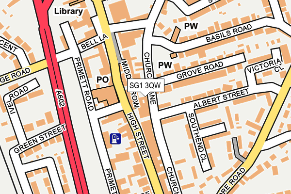 SG1 3QW map - OS OpenMap – Local (Ordnance Survey)