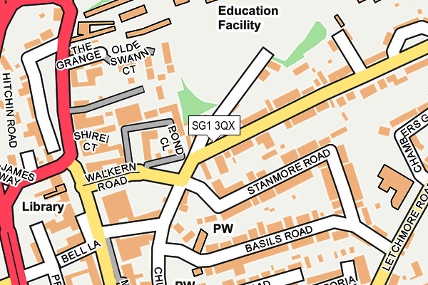 SG1 3QX map - OS OpenMap – Local (Ordnance Survey)