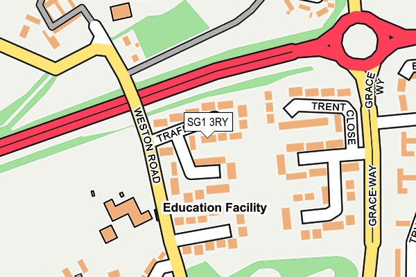 SG1 3RY map - OS OpenMap – Local (Ordnance Survey)
