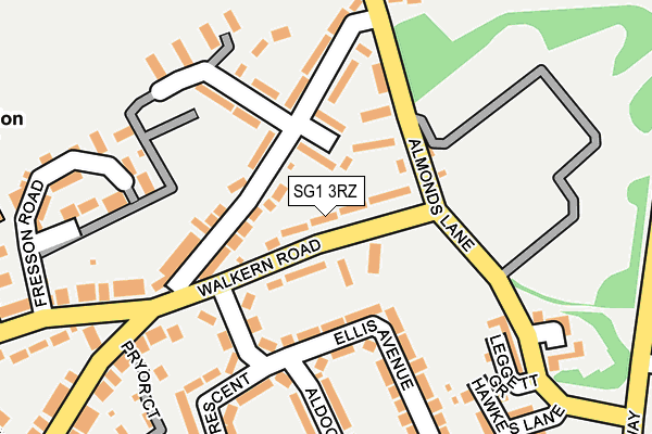 SG1 3RZ map - OS OpenMap – Local (Ordnance Survey)