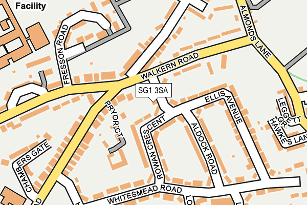 SG1 3SA map - OS OpenMap – Local (Ordnance Survey)