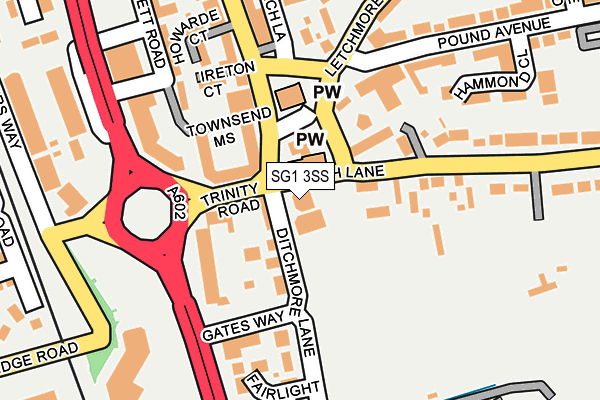 SG1 3SS map - OS OpenMap – Local (Ordnance Survey)