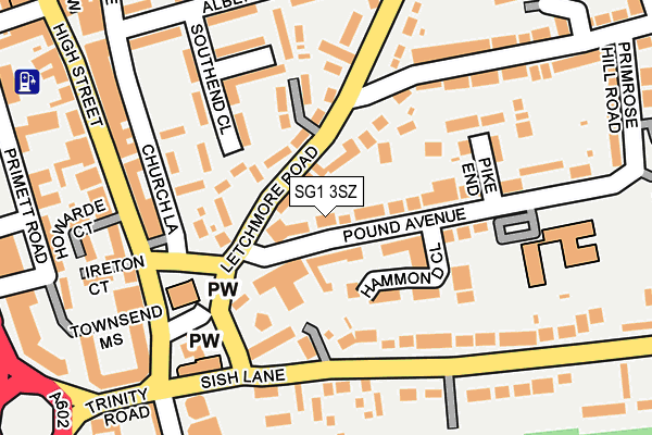 SG1 3SZ map - OS OpenMap – Local (Ordnance Survey)