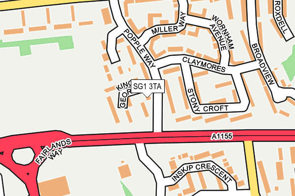 SG1 3TA map - OS OpenMap – Local (Ordnance Survey)