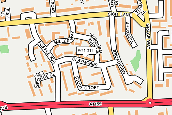 SG1 3TL map - OS OpenMap – Local (Ordnance Survey)