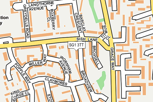 SG1 3TT map - OS OpenMap – Local (Ordnance Survey)