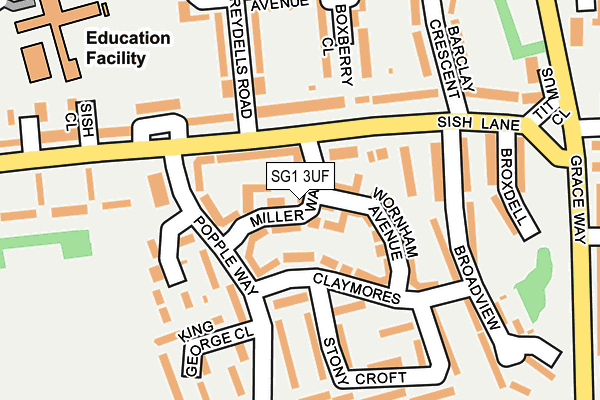 SG1 3UF map - OS OpenMap – Local (Ordnance Survey)