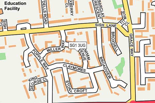 SG1 3UG map - OS OpenMap – Local (Ordnance Survey)