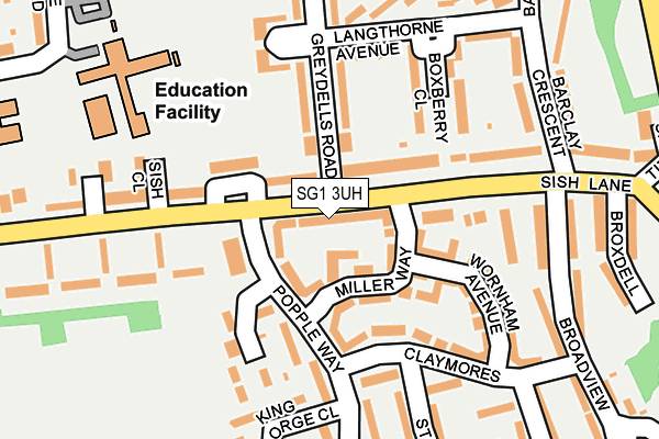 SG1 3UH map - OS OpenMap – Local (Ordnance Survey)