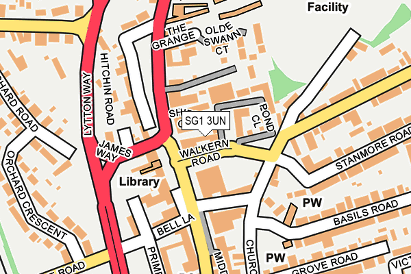 SG1 3UN map - OS OpenMap – Local (Ordnance Survey)