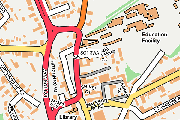 SG1 3WA map - OS OpenMap – Local (Ordnance Survey)
