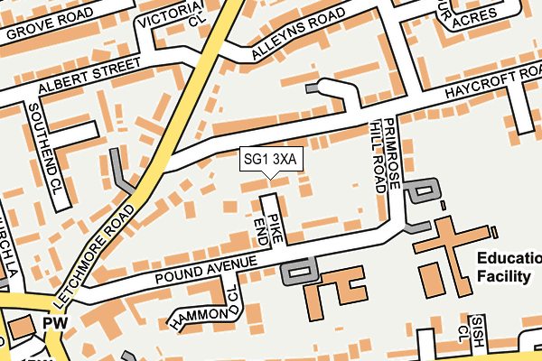 SG1 3XA map - OS OpenMap – Local (Ordnance Survey)