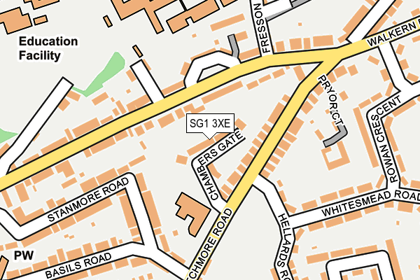 SG1 3XE map - OS OpenMap – Local (Ordnance Survey)