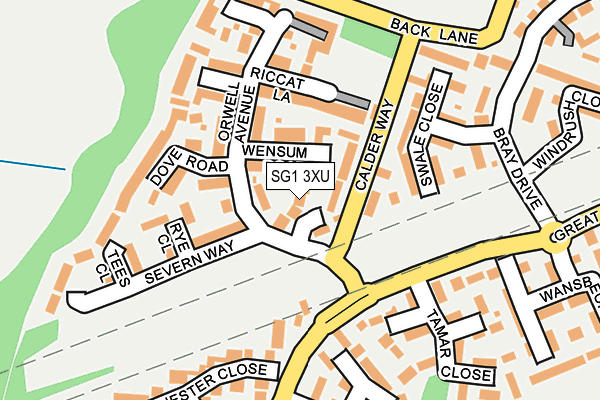 SG1 3XU map - OS OpenMap – Local (Ordnance Survey)