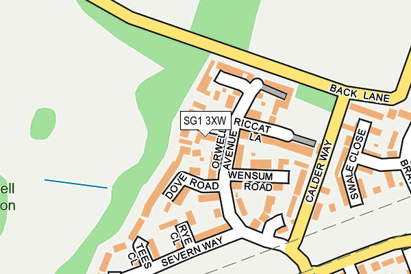 SG1 3XW map - OS OpenMap – Local (Ordnance Survey)