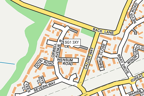 SG1 3XY map - OS OpenMap – Local (Ordnance Survey)