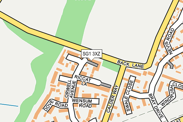 SG1 3XZ map - OS OpenMap – Local (Ordnance Survey)